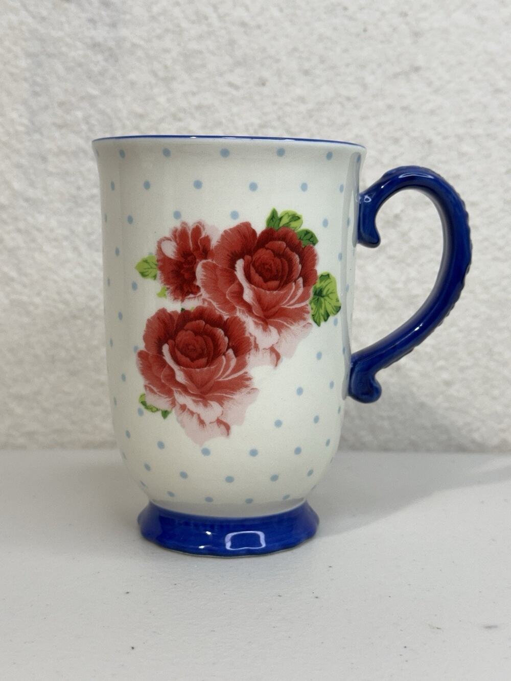 The Pioneer Woman Heritage Floral Collection Tall Coffee Mug - 18oz. Rose Blue